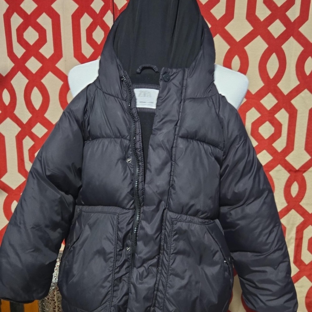 Zara Kids Charcoal Puffer Jacket